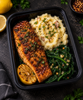 Blackened Salmon & Garlic Mashed Potatoes